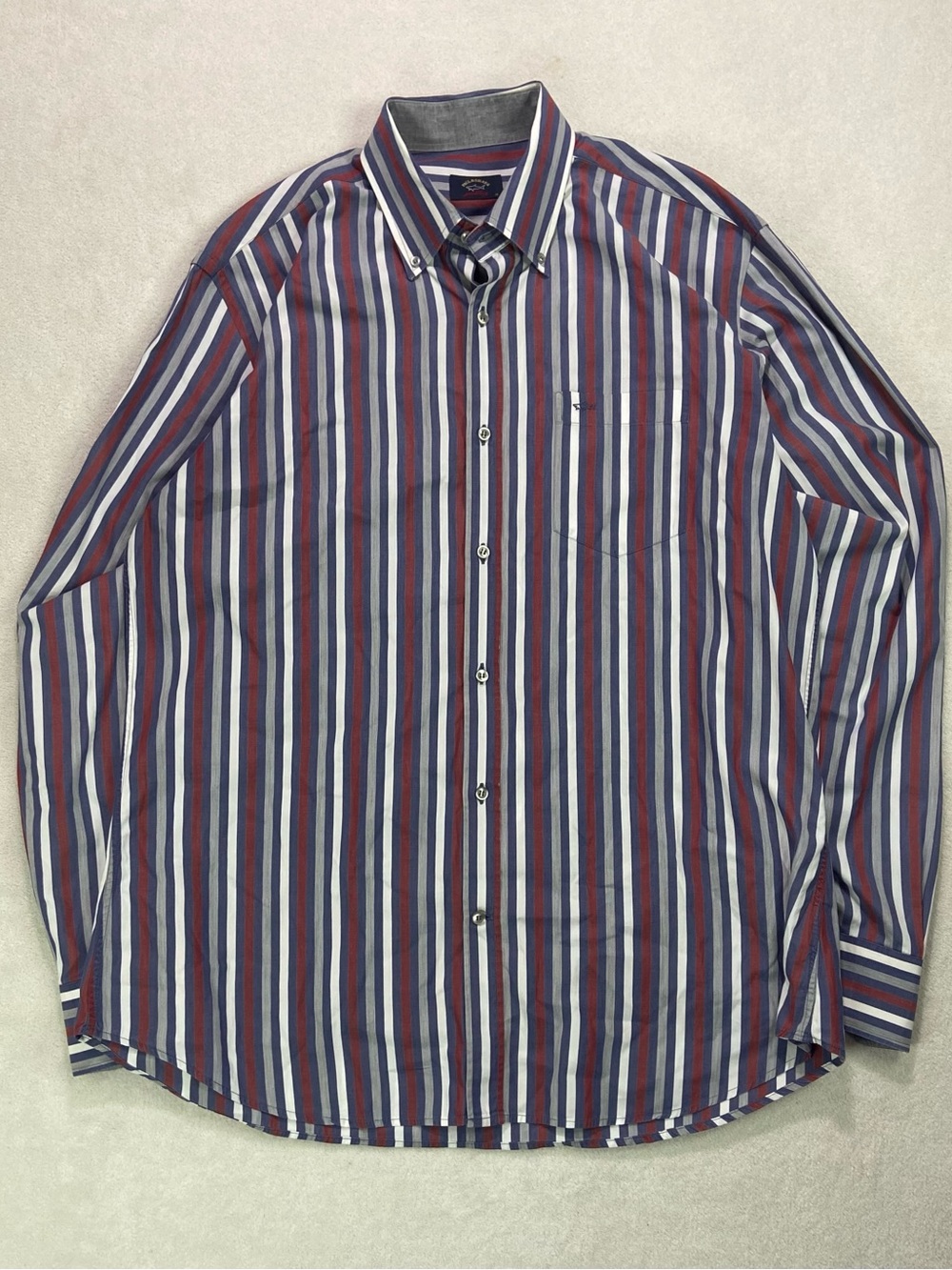 Paul & Shark Yachting Men’s Striped Button Down Shirt Size Large L Made in Italy